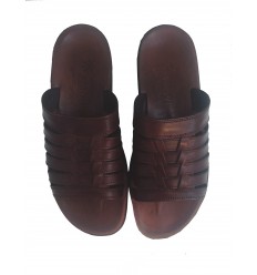 Sandale en cuir marron