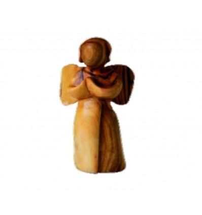 Ange en prière sculpté en bois d’olivier