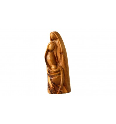 Sainte famille sculptée en bois d’olivier