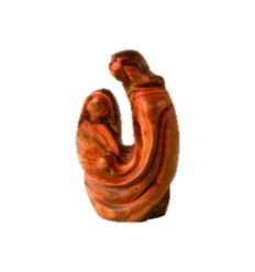 Sainte famille sculptée en bois d’olivier
