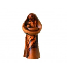 Femme avec un enfant sculpté en bois d’olivier