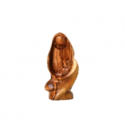 Sainte famille sculptée en bois d’olivier
